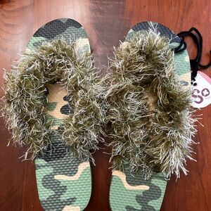Camouflage Flip Flops - FunFur, Handmade, Women's
